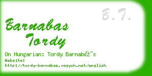 barnabas tordy business card